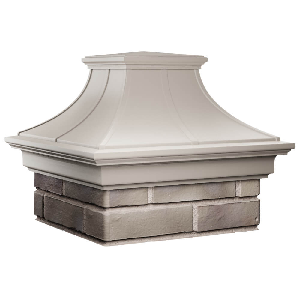 Колпак Zking Монблан Премиум Бежевый на столб 1.5х1.5 кирпича (385х385мм) в Клину фото