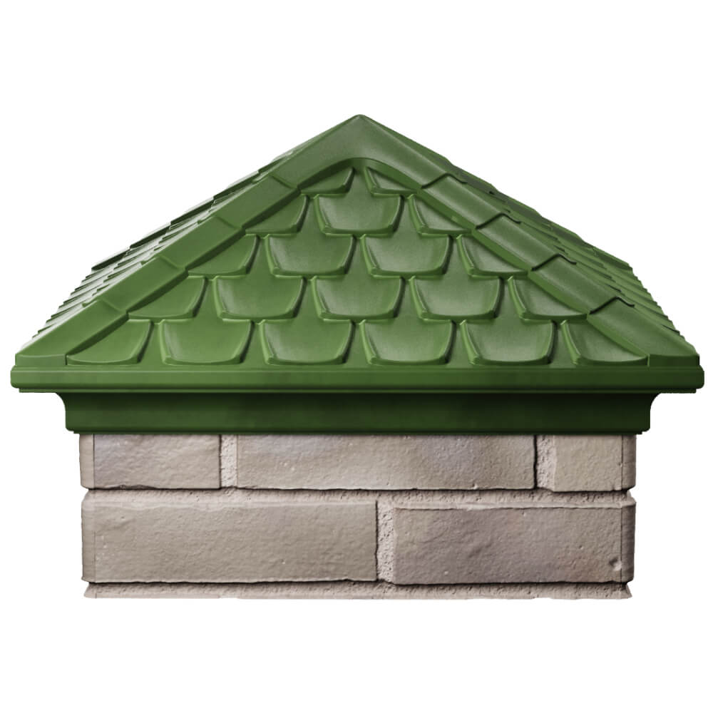 Колпак Zking Эльбрус Зеленый на столб 1.5х1.5 кирпича (385х385мм) Клин фото