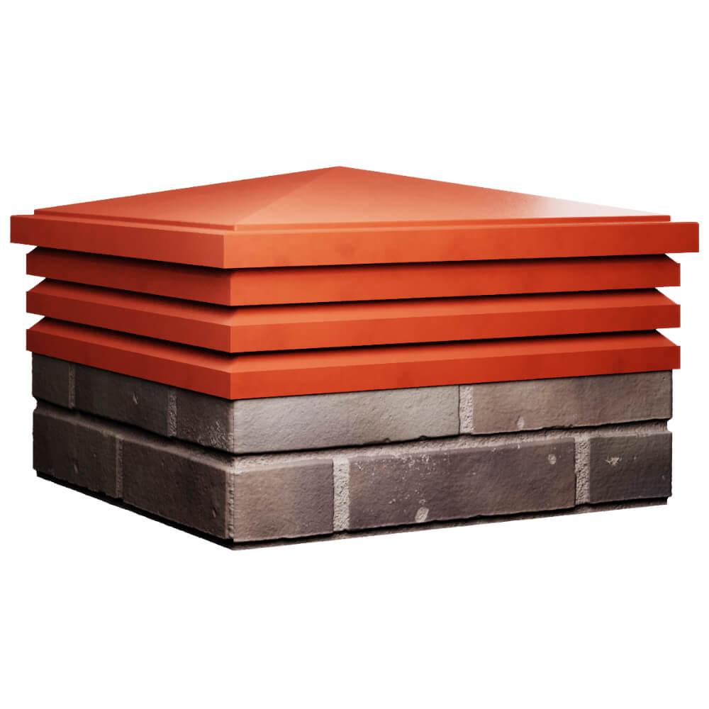 Колпак Zking Бона ХайТек Красный на столб 2х2 кирпича (513х513мм) в Клину фото