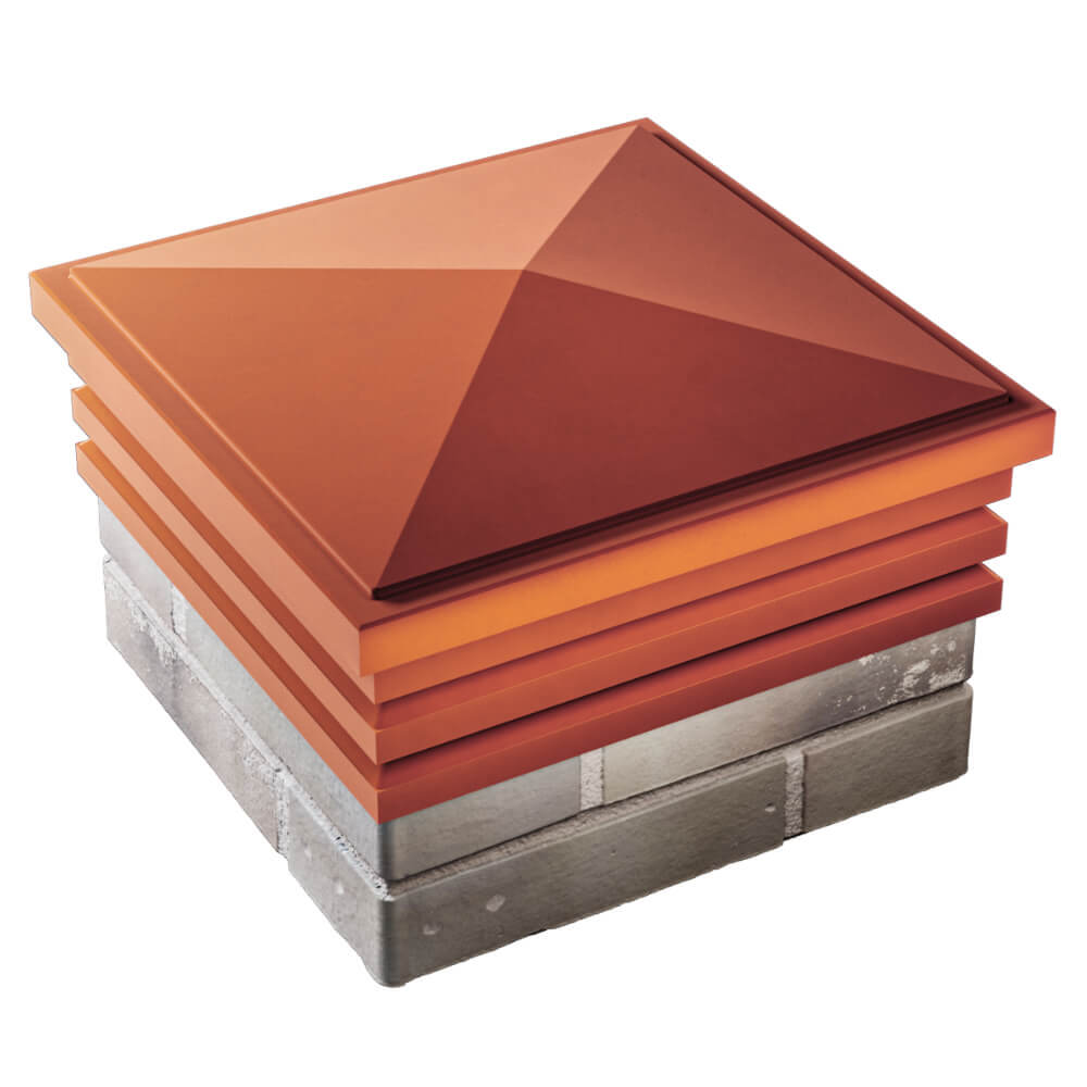 Колпак Zking Бона ХайТек Красный на столб 1.5х1.5 кирпича (385х385мм) в Клину фото