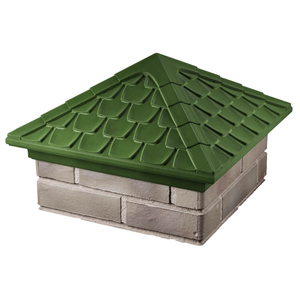 Колпак Zking Эльбрус Зеленый на столб 1.5х1.5 кирпича (385х385мм) в Клину фото