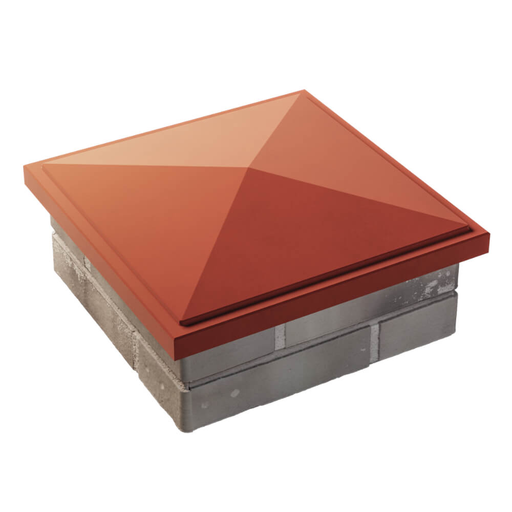 Колпак Zking БонаМоно Красный на столб 1.5х1.5 кирпича (385х385, 400х400мм) в Клину фото