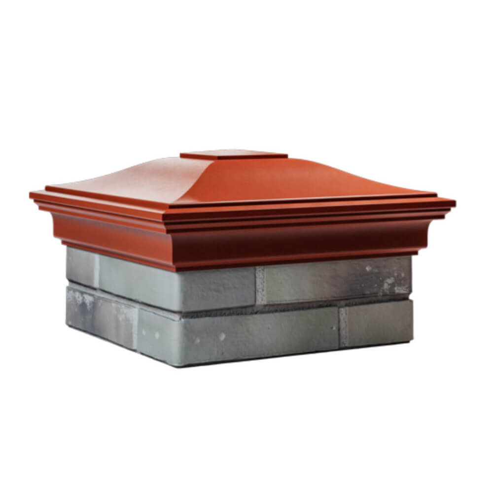 Колпак Zking Монблан Красный на столб 1.5х1.5 еврокирпича 0.7НФ (355х355мм) в Клину фото