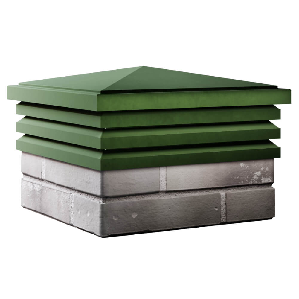 Колпак Zking Бона ХайТек Зеленый на столб 1.5х1.5 кирпича (385х385мм) в Клину фото