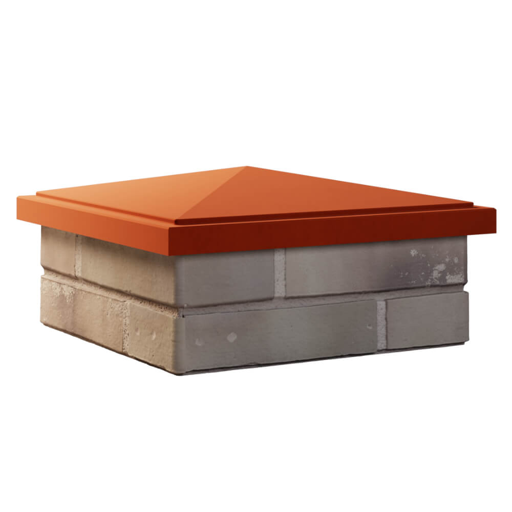 Колпак Zking БонаМоно Красный на столб 1.5х1.5 кирпича (385х385, 400х400мм) в Клину фото