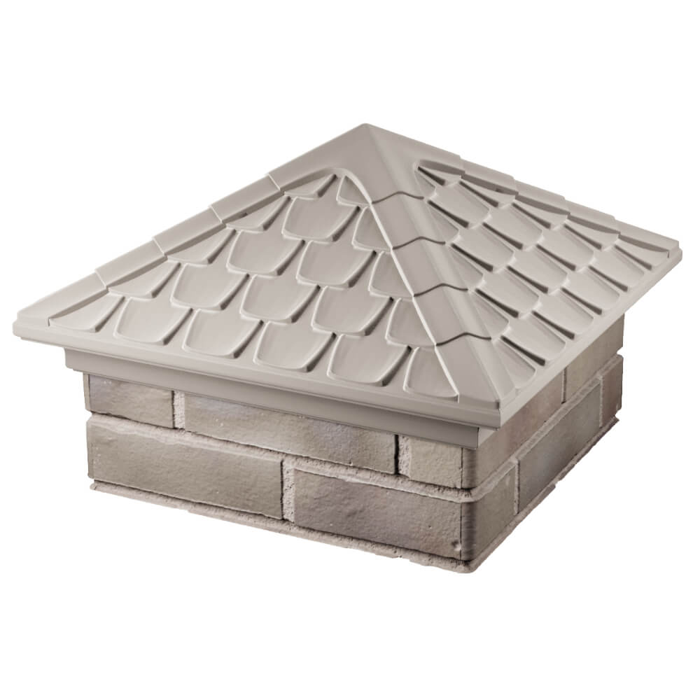 Колпак Zking Эльбрус Бежевый на столб 1.5х1.5 кирпича (385х385мм) в Клину фото