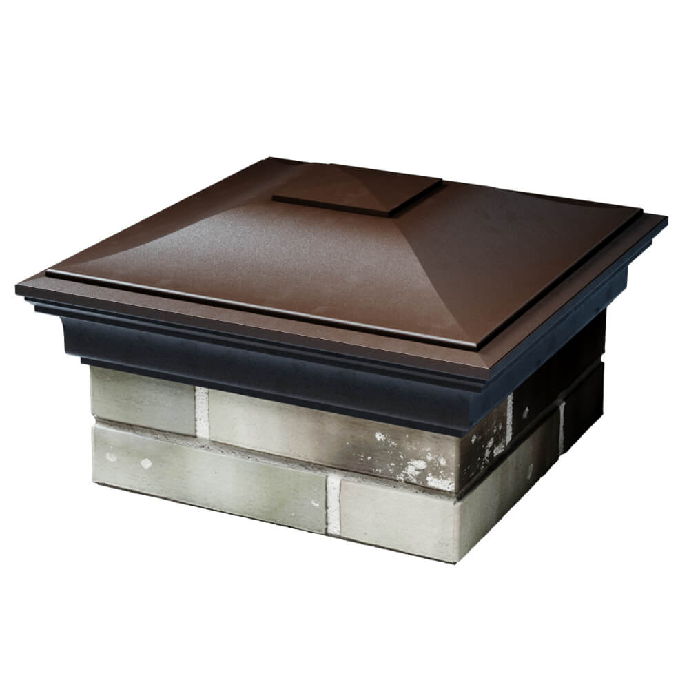 Колпак Zking Монблан Коричневый на столб 1.5х1.5 кирпича (385х385мм) в Клину фото