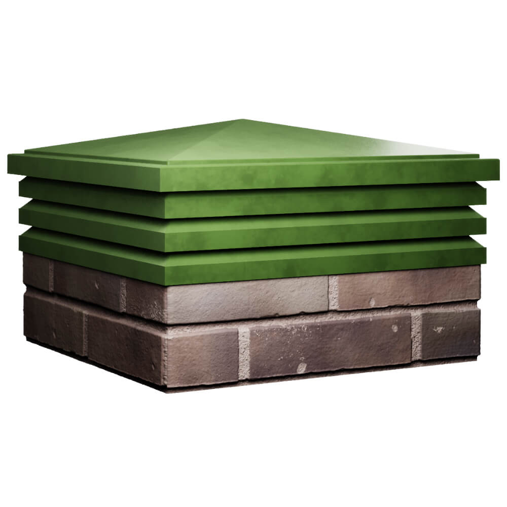 Колпак Zking Бона ХайТек Зеленый на столб 2х2 кирпича (513х513мм) в Клину фото