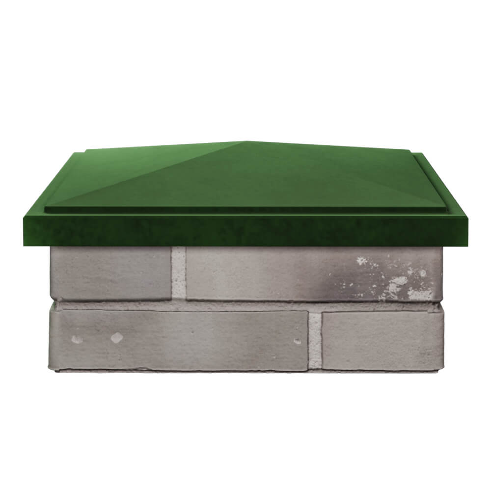Колпак Zking БонаМоно Зеленый на столб 1.5х1.5 кирпича (385х385, 400х400мм) Клин фото