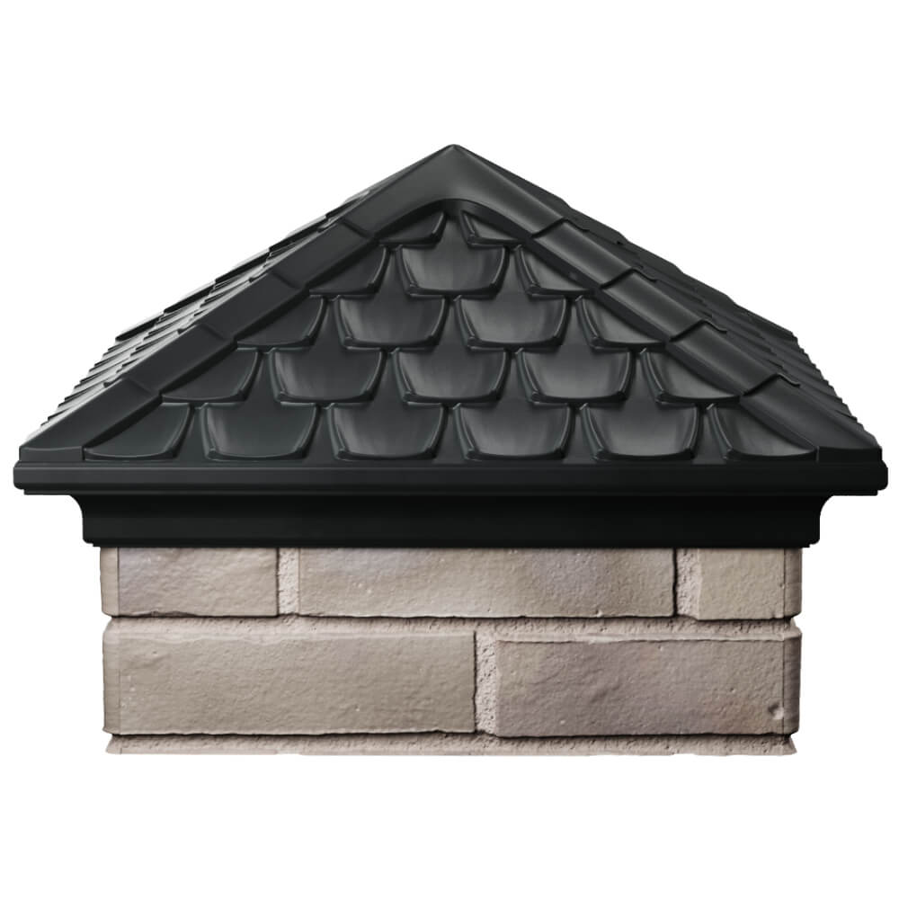 Колпак Zking Эльбрус Черный на столб 1.5х1.5 кирпича (385х385мм) Клин фото