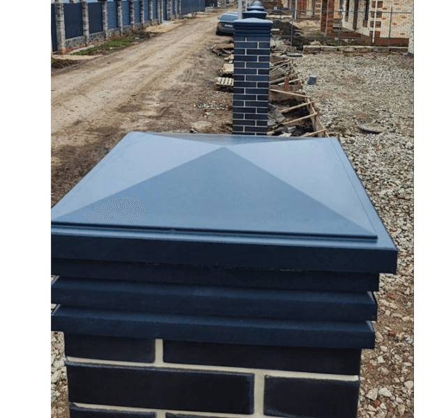 Колпак Zking Бона ХайТек Серый на столб 1.5х1.5 кирпича (385х385мм) в Клину фото