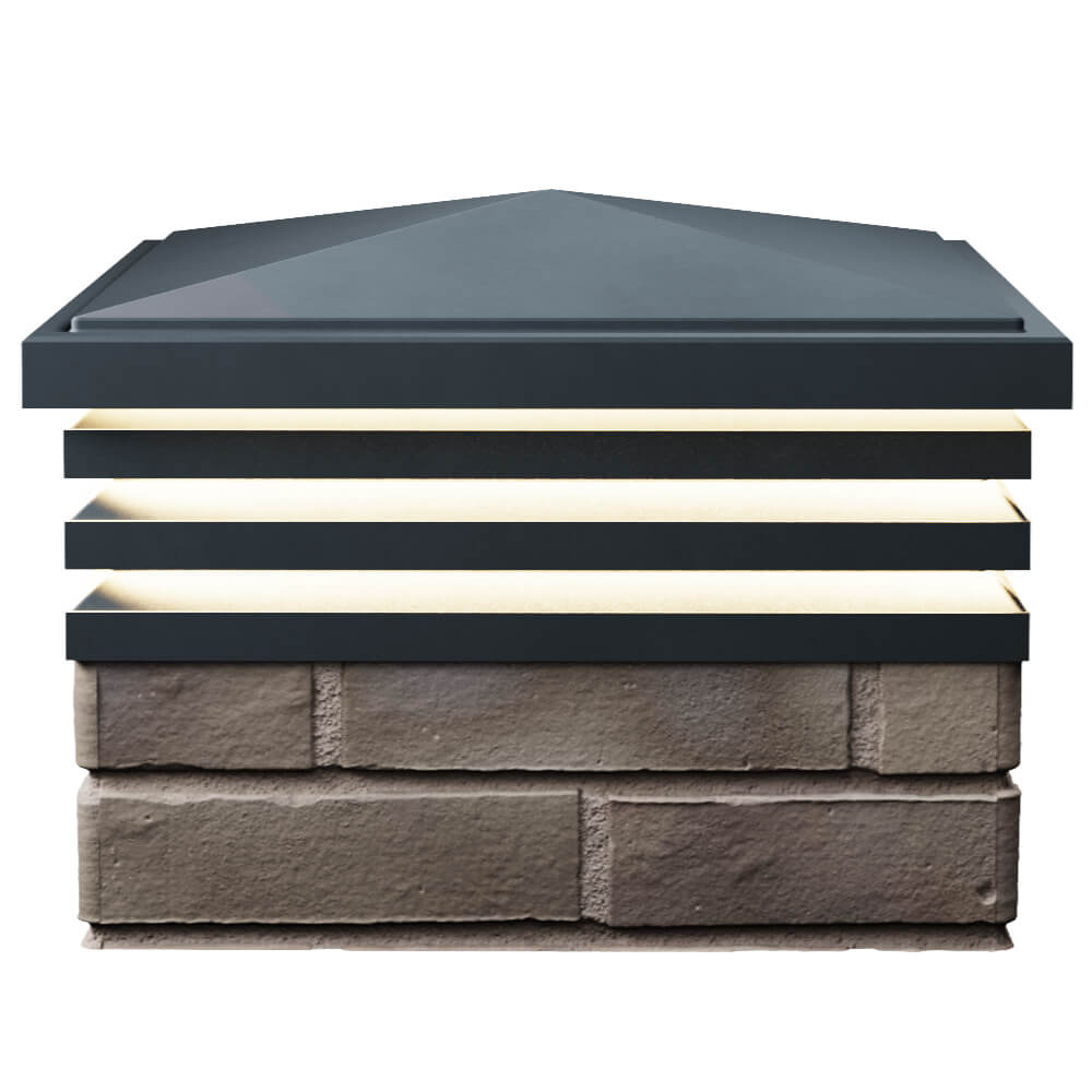 Колпак Zking Бона ХайТек Серый на столб 1.5х1.5 кирпича (385х385мм) с подсветкой в Клину фото