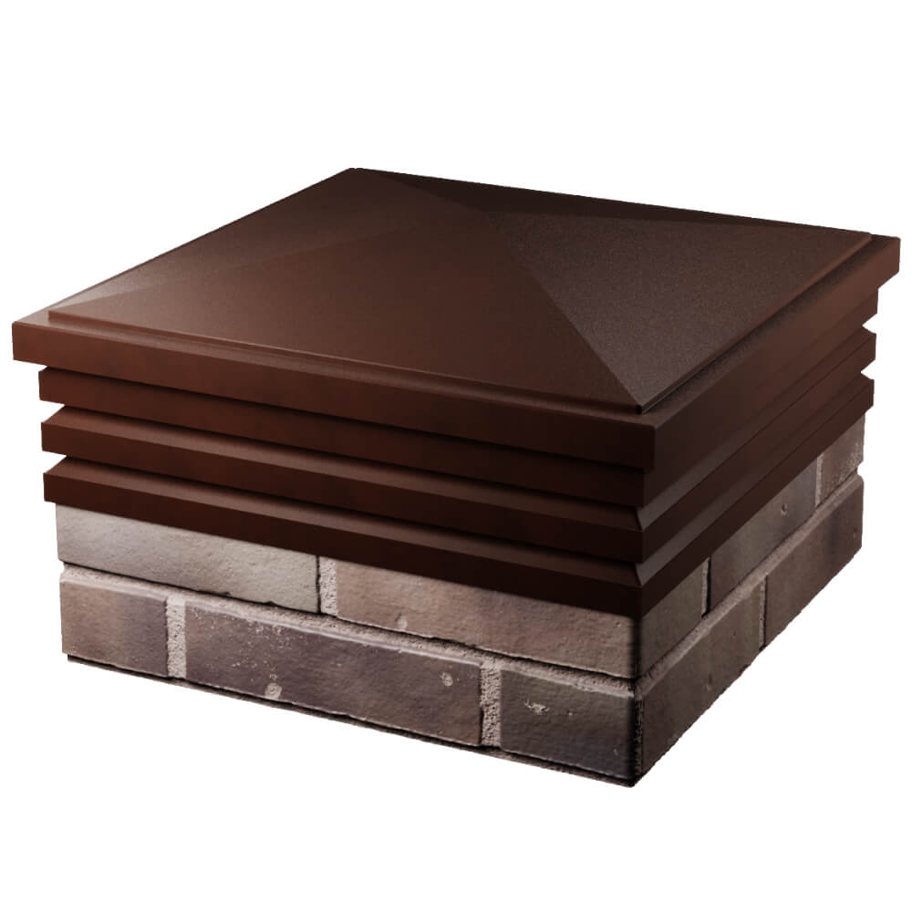 Колпак Zking Бона ХайТек Коричневый на столб 2х2 кирпича (513х513мм) в Клину фото