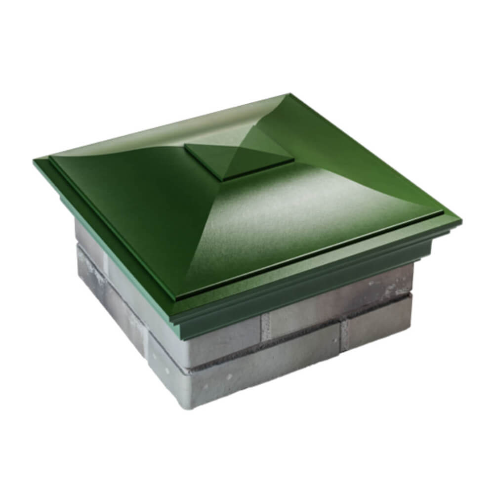 Колпак Zking Монблан Зеленый на столб 1.5х1.5 еврокирпича 0.7НФ (355х355мм) в Клину фото