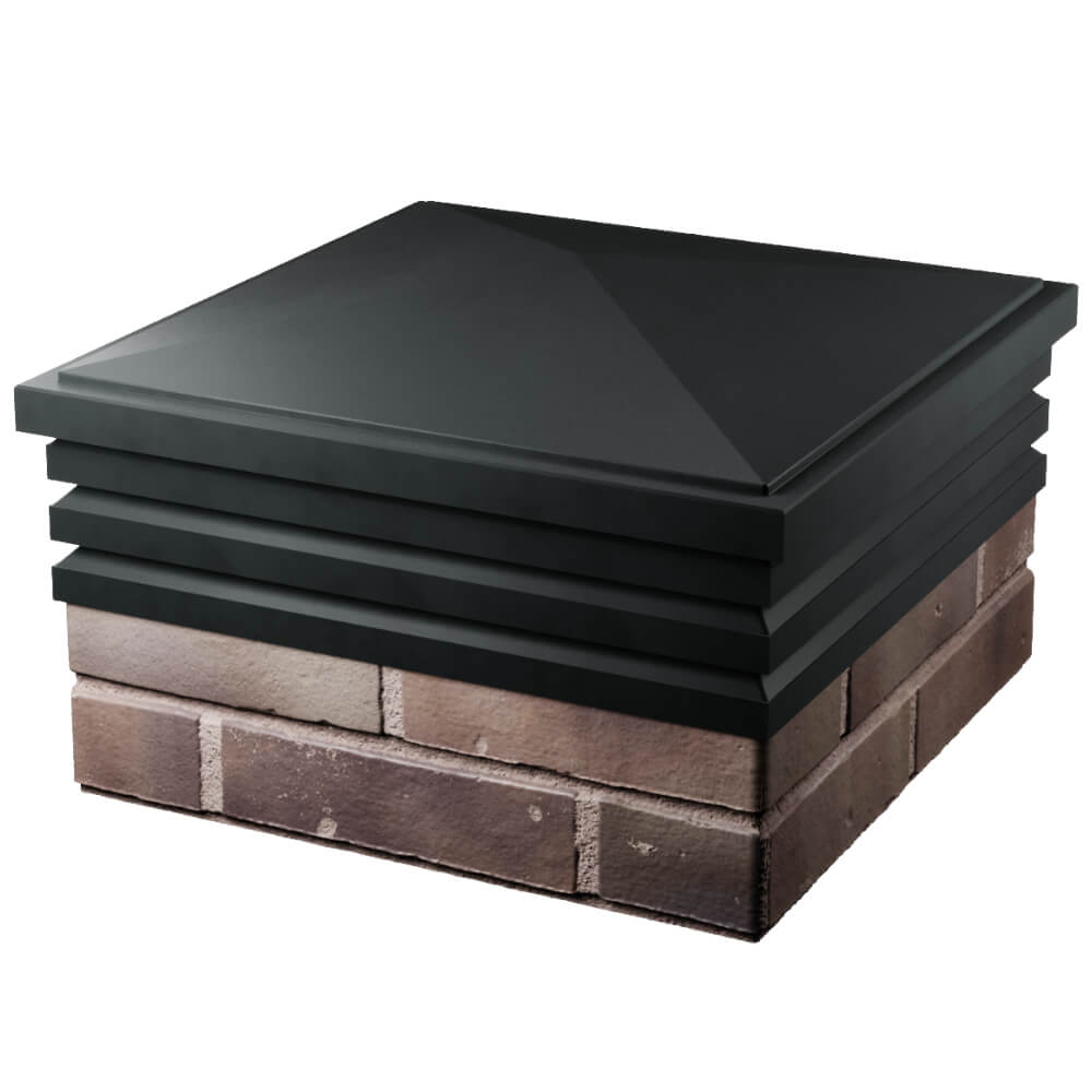 Колпак Zking Бона ХайТек Черный на столб 2х2 кирпича (513х513мм) в Клину фото