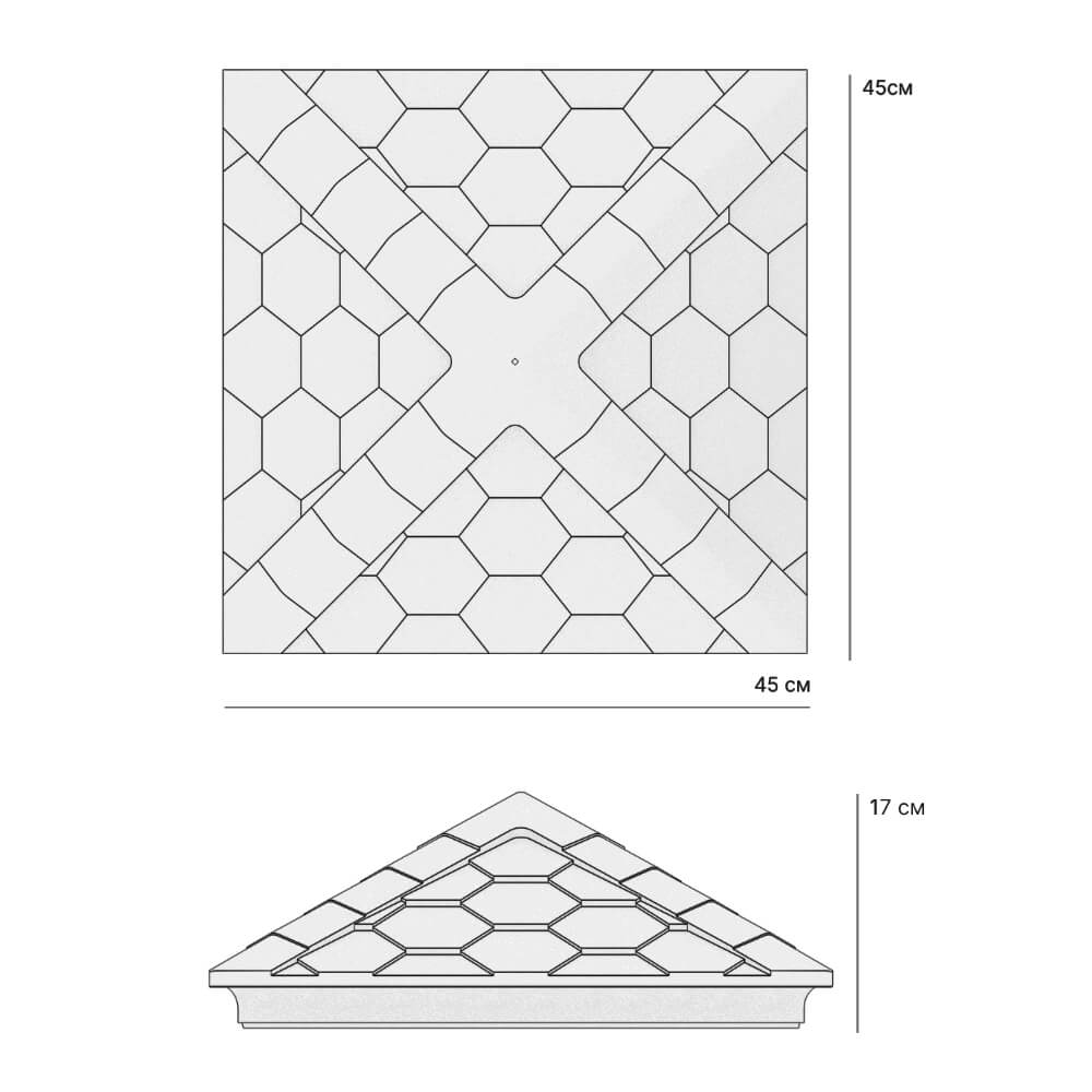 Колпак Zking Эверест Серый на столб 1.5х1.5 кирпича (390х390мм) в Клину фото