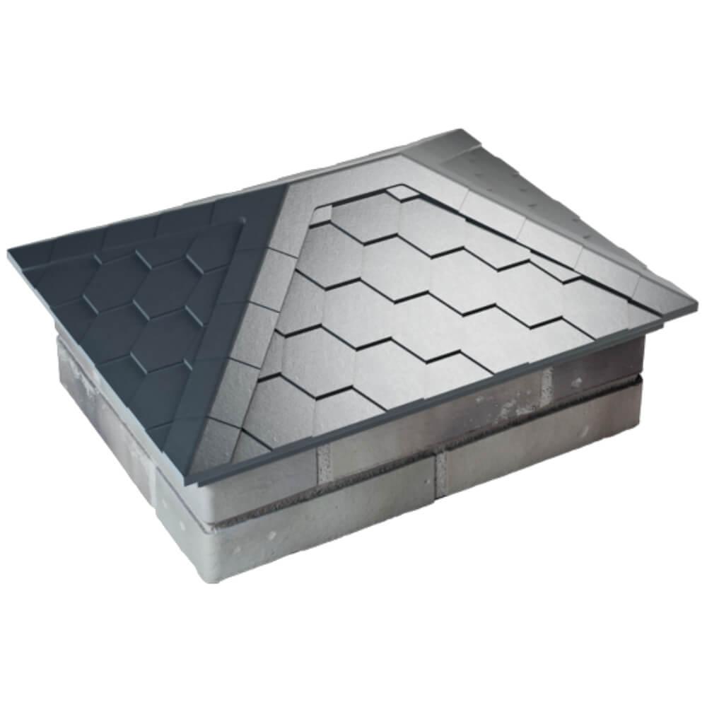 Колпак Zking Эверест Серый на столб 2х1.5 кирпича (520х390мм) Клин фото