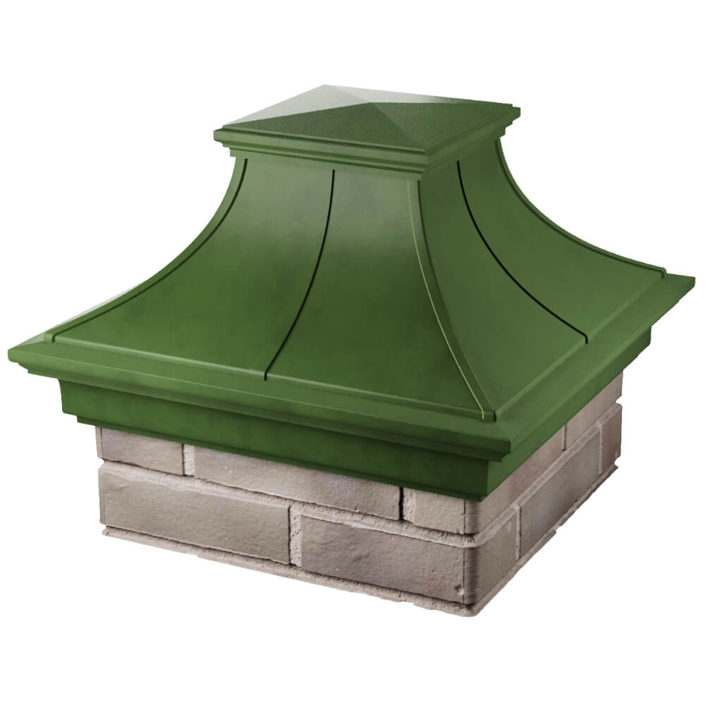 Колпак Zking Монблан Премиум Зеленый на столб 1.5х1.5 кирпича (385х385мм) в Клину фото
