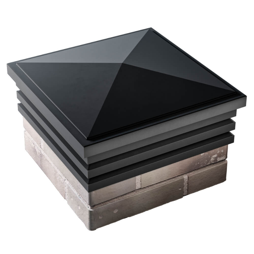 Колпак Zking Бона ХайТек Черный на столб 1.5х1.5 кирпича (385х385мм) в Клину фото