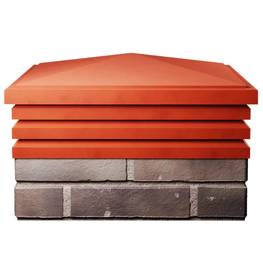 Колпак Zking Бона ХайТек Красный на столб 2х2 кирпича (513х513мм) Клин фото