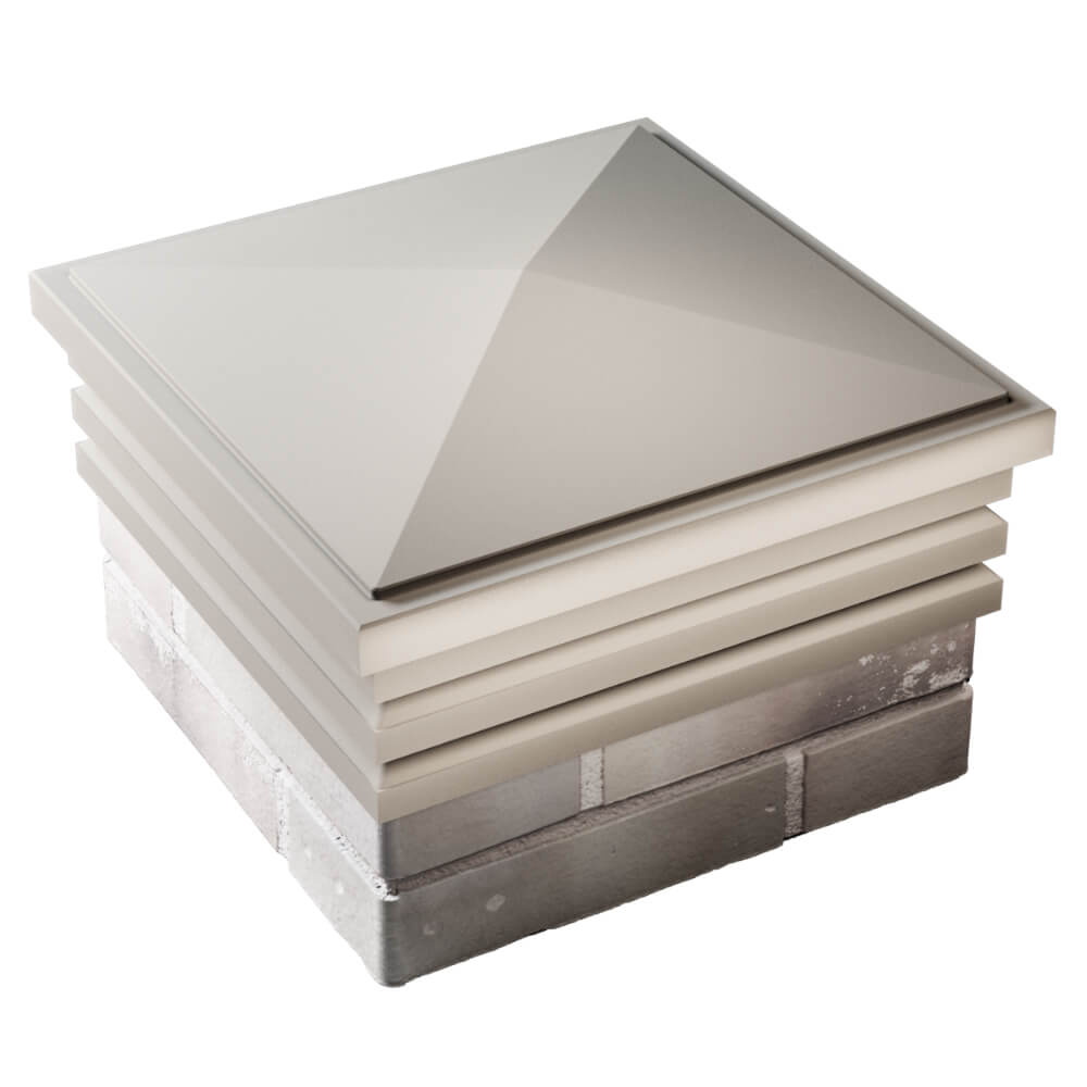 Колпак Zking Бона ХайТек Бежевый на столб 1.5х1.5 кирпича (385х385мм) в Клину фото