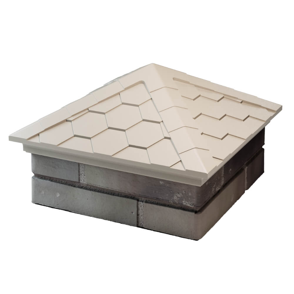 Колпак Zking Эверест Бежевый на столб 1.5х1.5 кирпича (390х390мм) в Клину фото