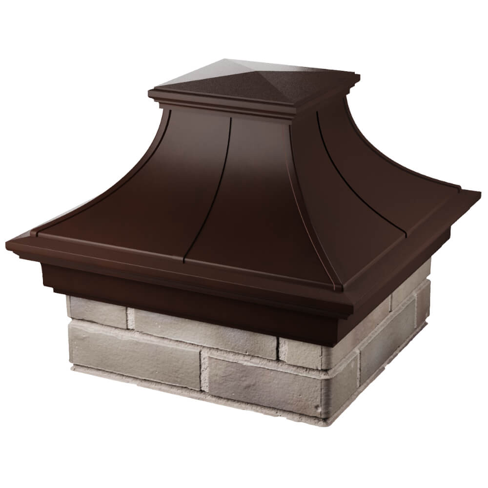 Колпак Zking Монблан Премиум Коричневый на столб 1.5х1.5 кирпича (385х385мм) в Клину фото