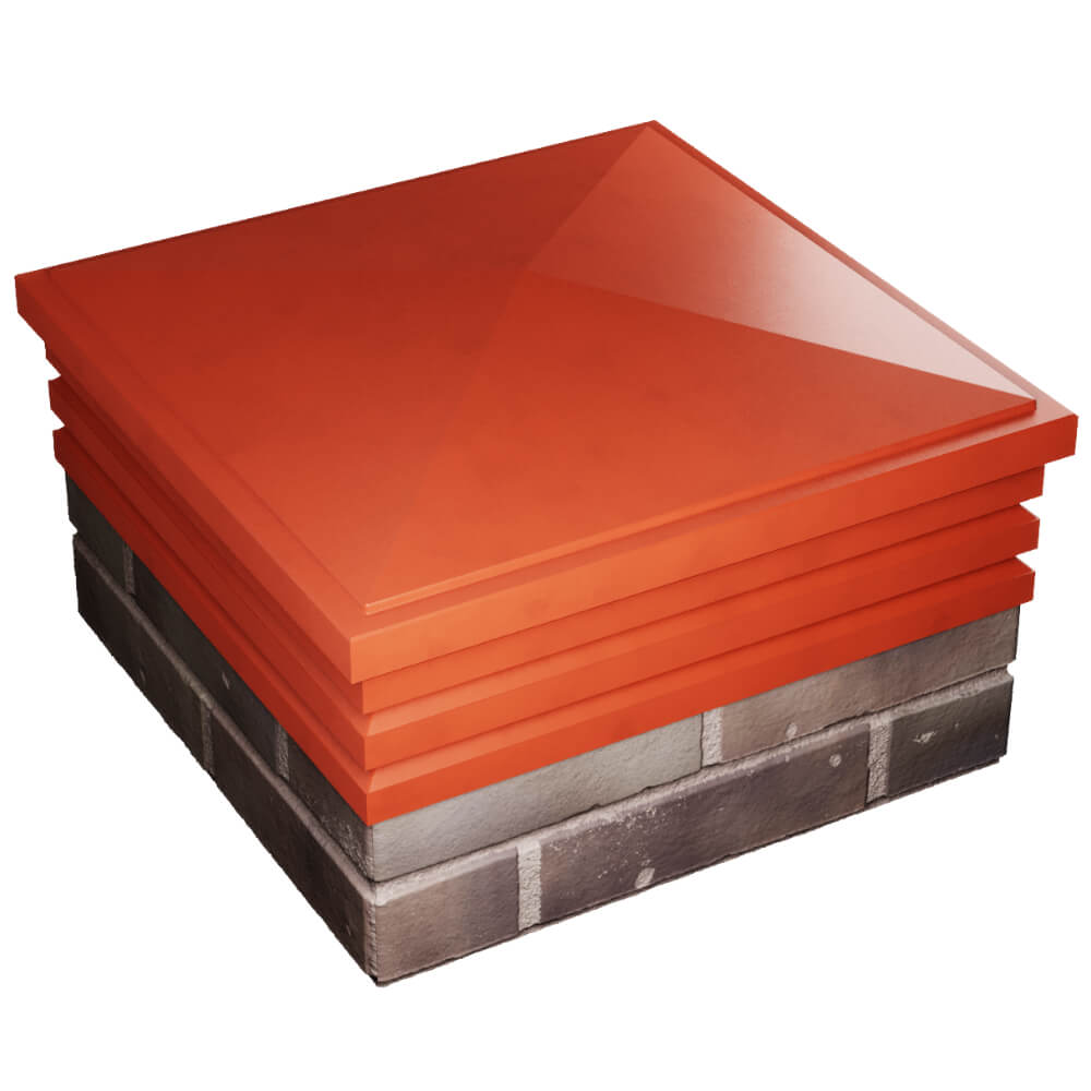 Колпак Zking Бона ХайТек Красный на столб 2х2 кирпича (513х513мм) в Клину фото