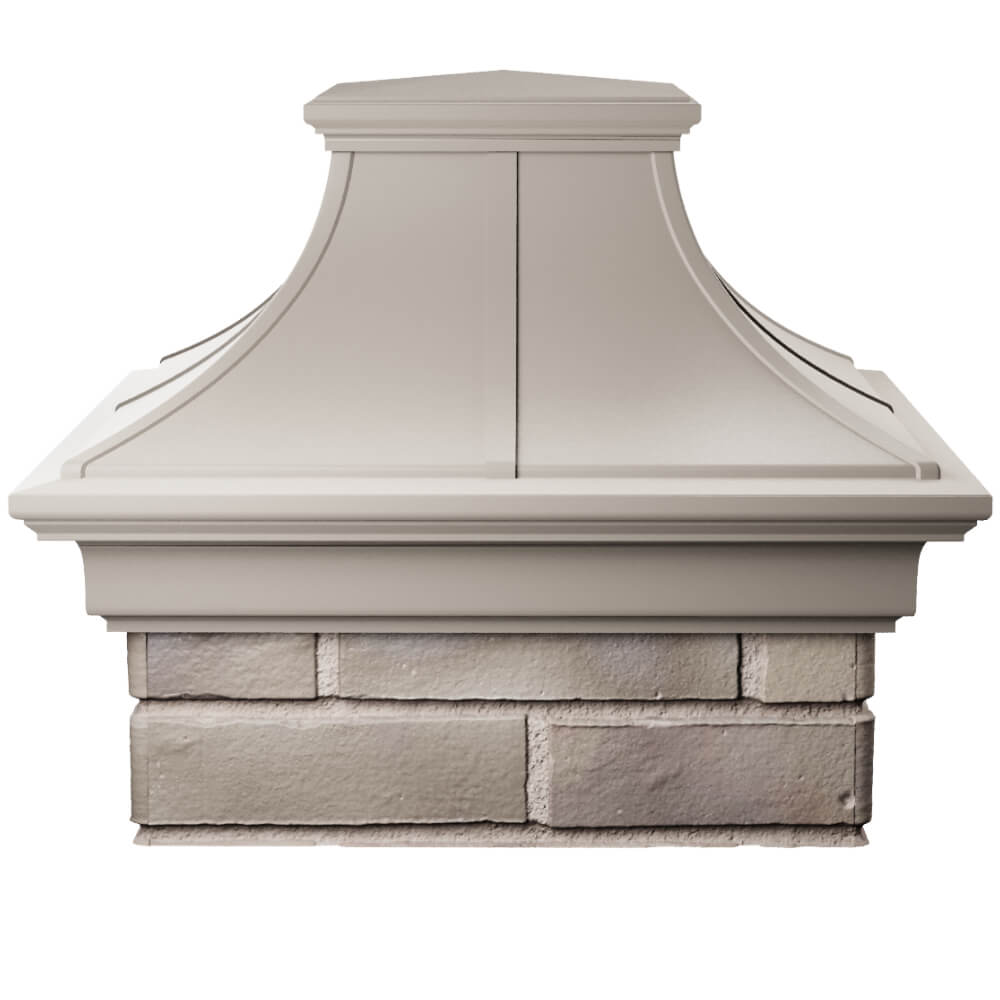 Колпак Zking Монблан Премиум Бежевый на столб 1.5х1.5 кирпича (385х385мм) Клин фото