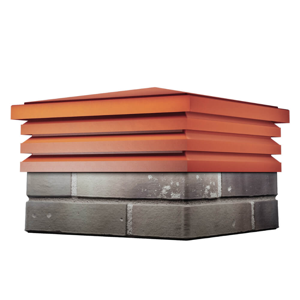 Колпак Zking Бона ХайТек Красный на столб 1.5х1.5 кирпича (385х385мм) в Клину фото