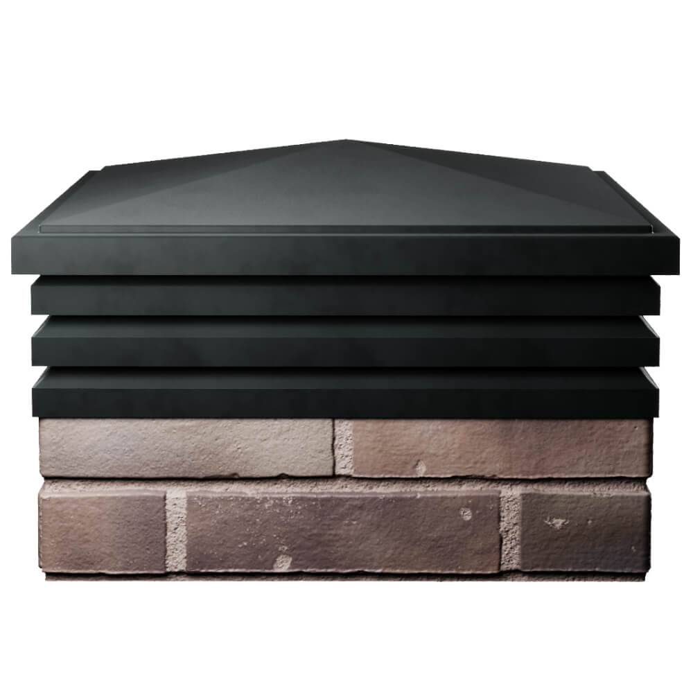 Колпак Zking Бона ХайТек Черный на столб 2х2 кирпича (513х513мм) Клин фото