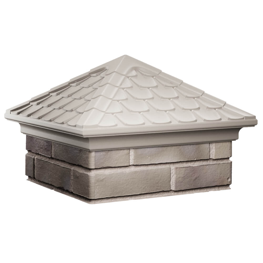 Колпак Zking Эльбрус Бежевый на столб 1.5х1.5 кирпича (385х385мм) в Клину фото