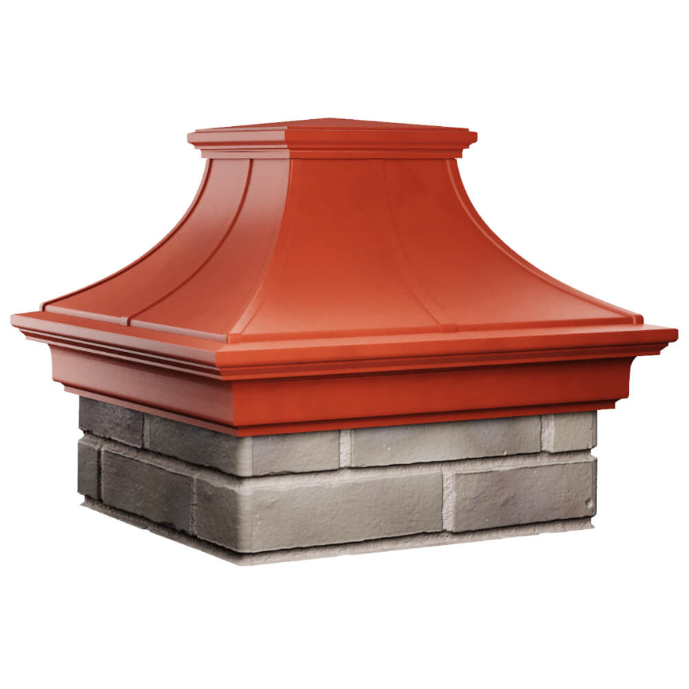 Колпак Zking Монблан Премиум Красный на столб 1.5х1.5 кирпича (385х385мм) в Клину фото