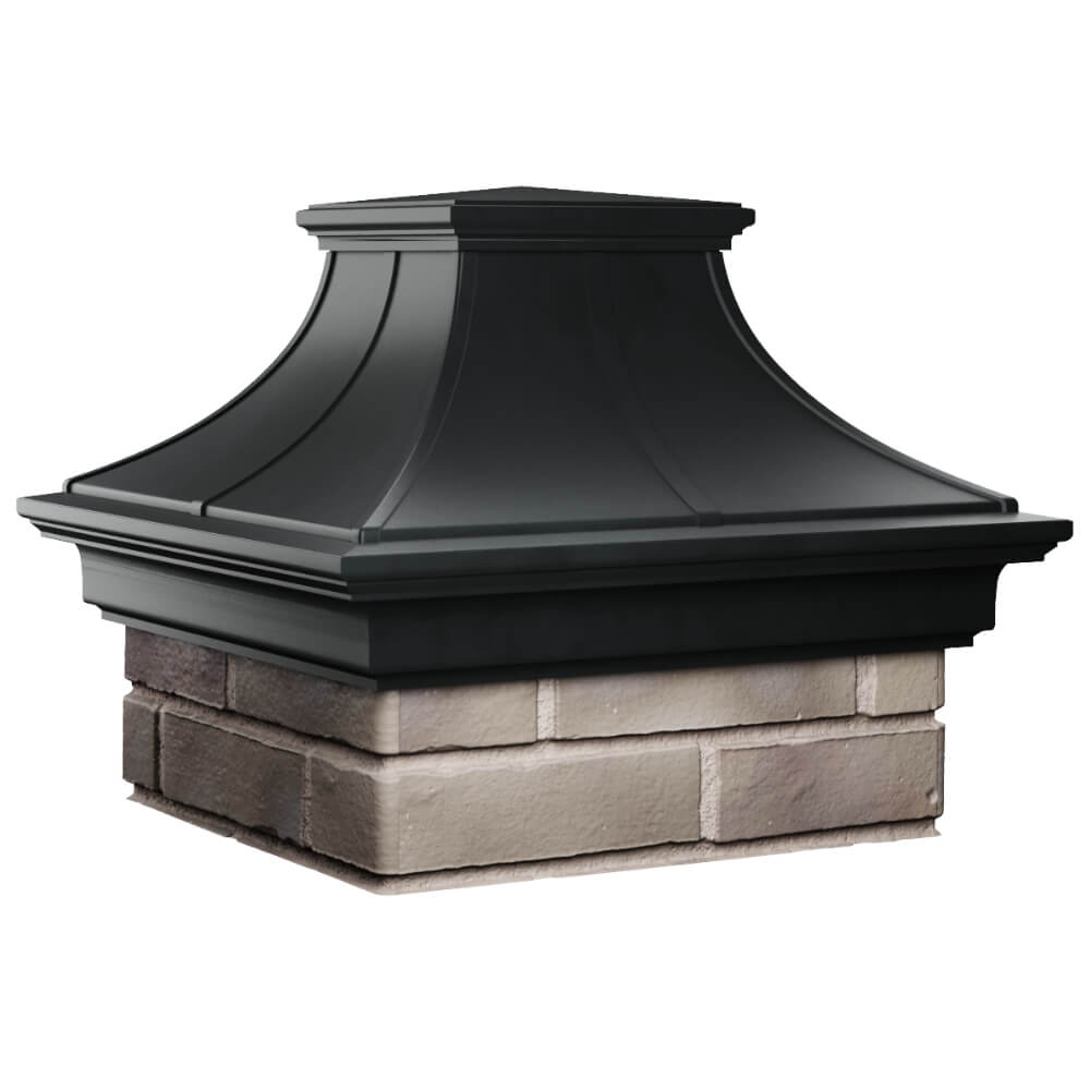 Колпак Zking Монблан Премиум Черный на столб 1.5х1.5 кирпича (385х385мм) в Клину фото
