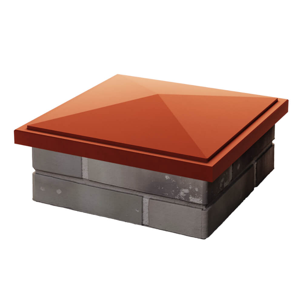 Колпак Zking БонаМоно Красный на столб 1.5х1.5 кирпича (385х385, 400х400мм) в Клину фото