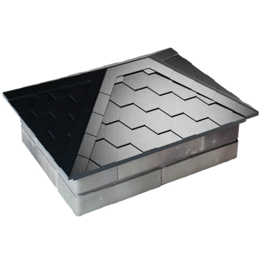 Колпак Zking Эверест Черный на столб 2х1.5 кирпича (520х390мм) Клин фото