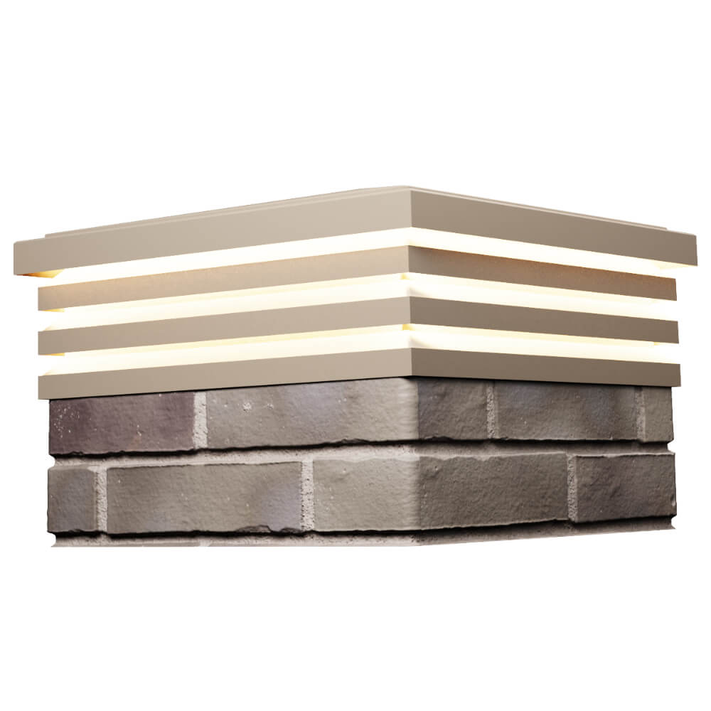 Колпак Zking Бона ХайТек Бежевый на столб 1.5х1.5 кирпича (385х385мм) с подсветкой в Клину фото