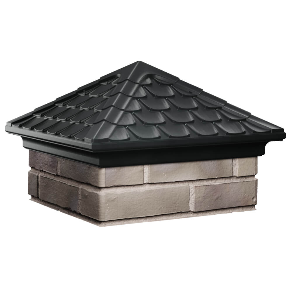 Колпак Zking Эльбрус Черный на столб 1.5х1.5 кирпича (385х385мм) в Клину фото