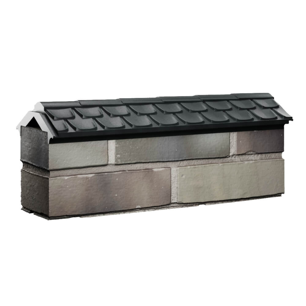 Парапет Zking Эльбрус Черный с посадкой на 0.5 кирпича (130мм) Клин фото