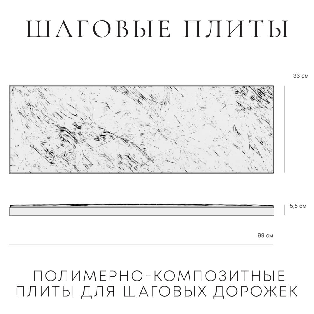 Шаговая плита STONE Графитовый Серый 990х330х55мм в Клину фото