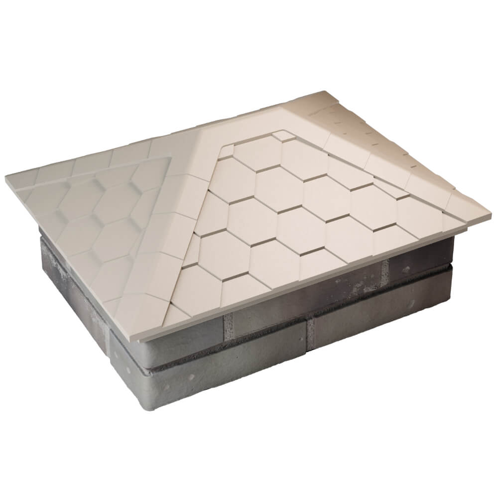 Колпак Zking Эверест Бежевый на столб 2х1.5 кирпича (520х390мм) Клин фото