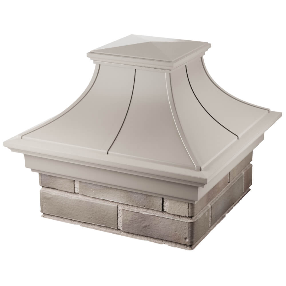 Колпак Zking Монблан Премиум Бежевый на столб 1.5х1.5 кирпича (385х385мм) в Клину фото