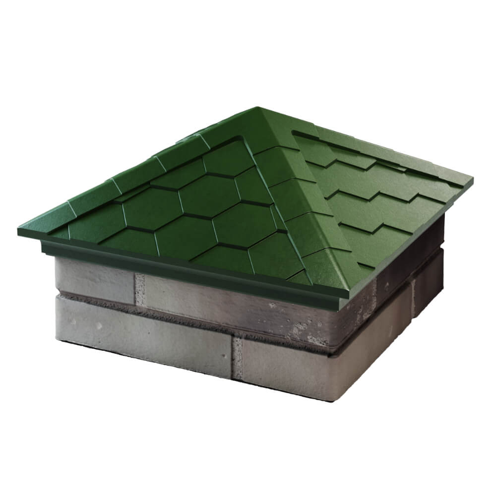 Колпак Zking Эверест Зеленый на столб 1.5х1.5 кирпича (390х390мм) в Клину фото