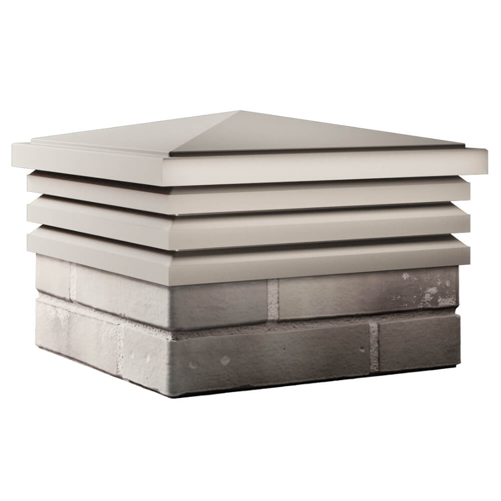 Колпак Zking Бона ХайТек Бежевый на столб 1.5х1.5 кирпича (385х385мм) в Клину фото