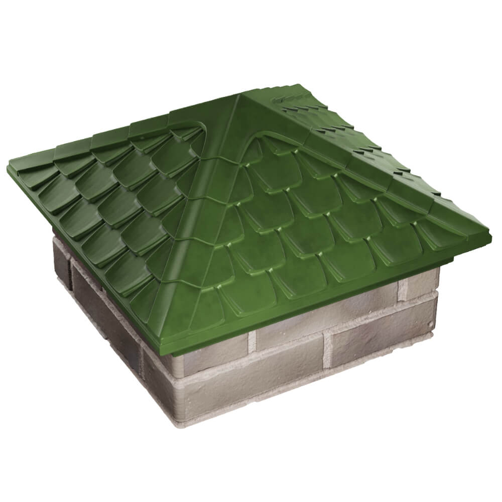 Колпак Zking Эльбрус Зеленый на столб 1.5х1.5 кирпича (385х385мм) в Клину фото