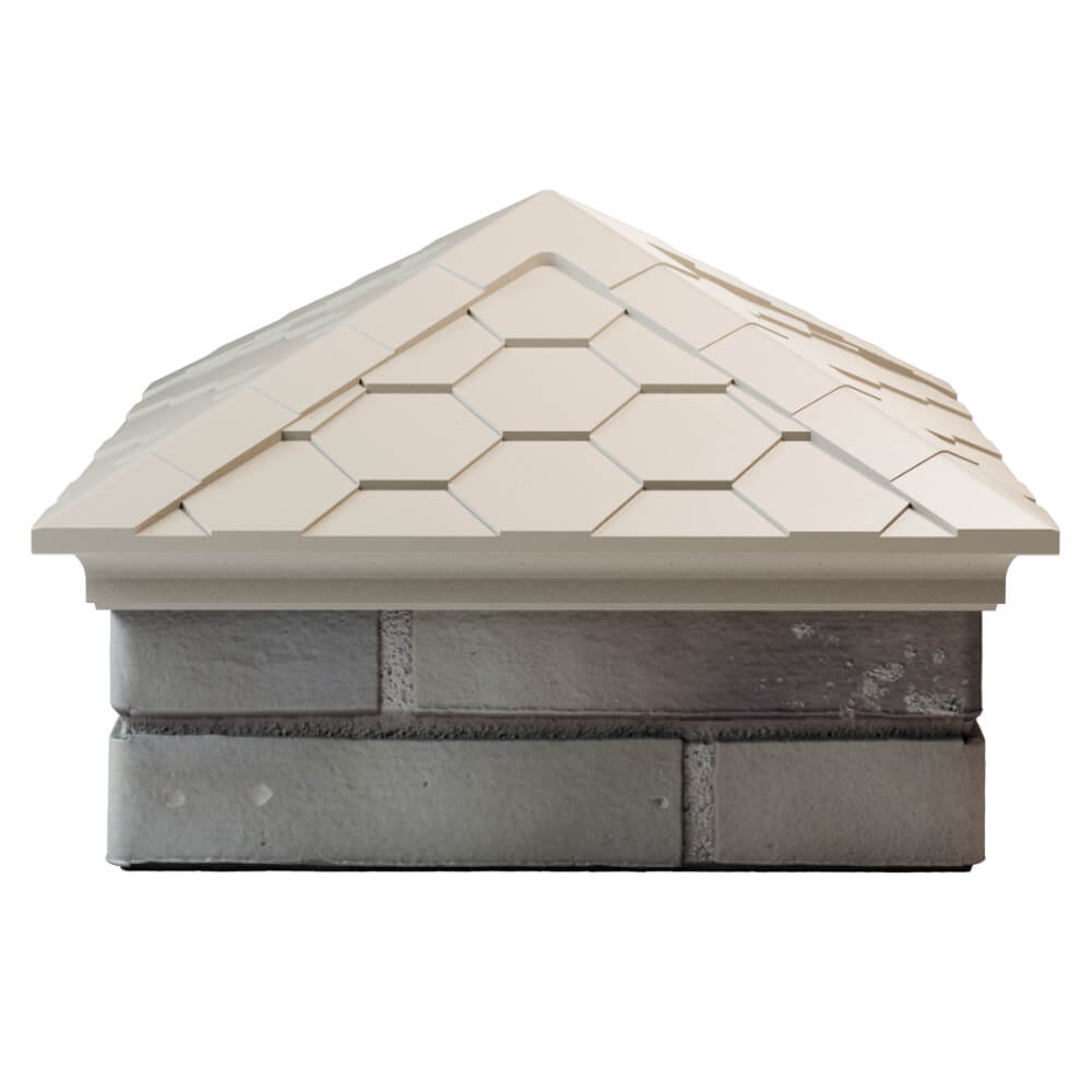 Колпак Zking Эверест Бежевый на столб 1.5х1.5 кирпича (390х390мм) Клин фото