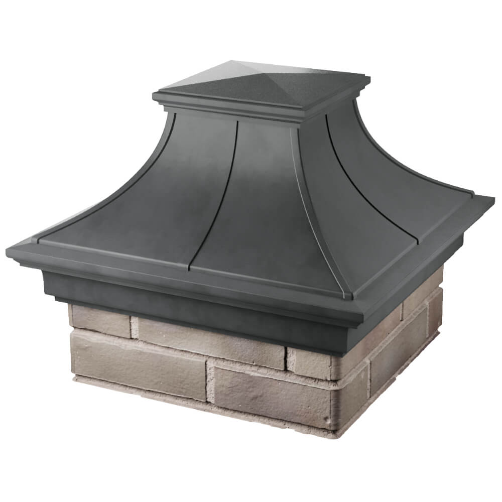 Колпак Zking Монблан Премиум Серый на столб 1.5х1.5 кирпича (385х385мм) в Клину фото
