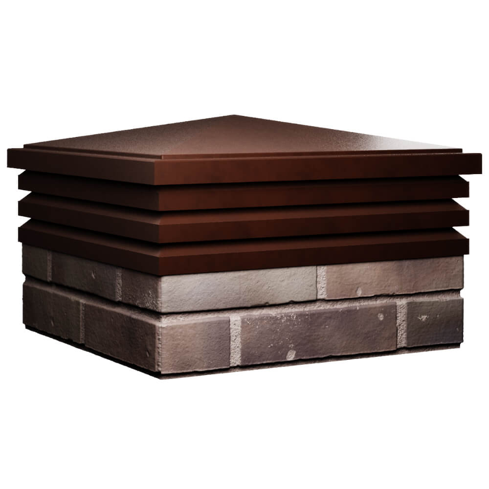 Колпак Zking Бона ХайТек Коричневый на столб 2х2 кирпича (513х513мм) в Клину фото