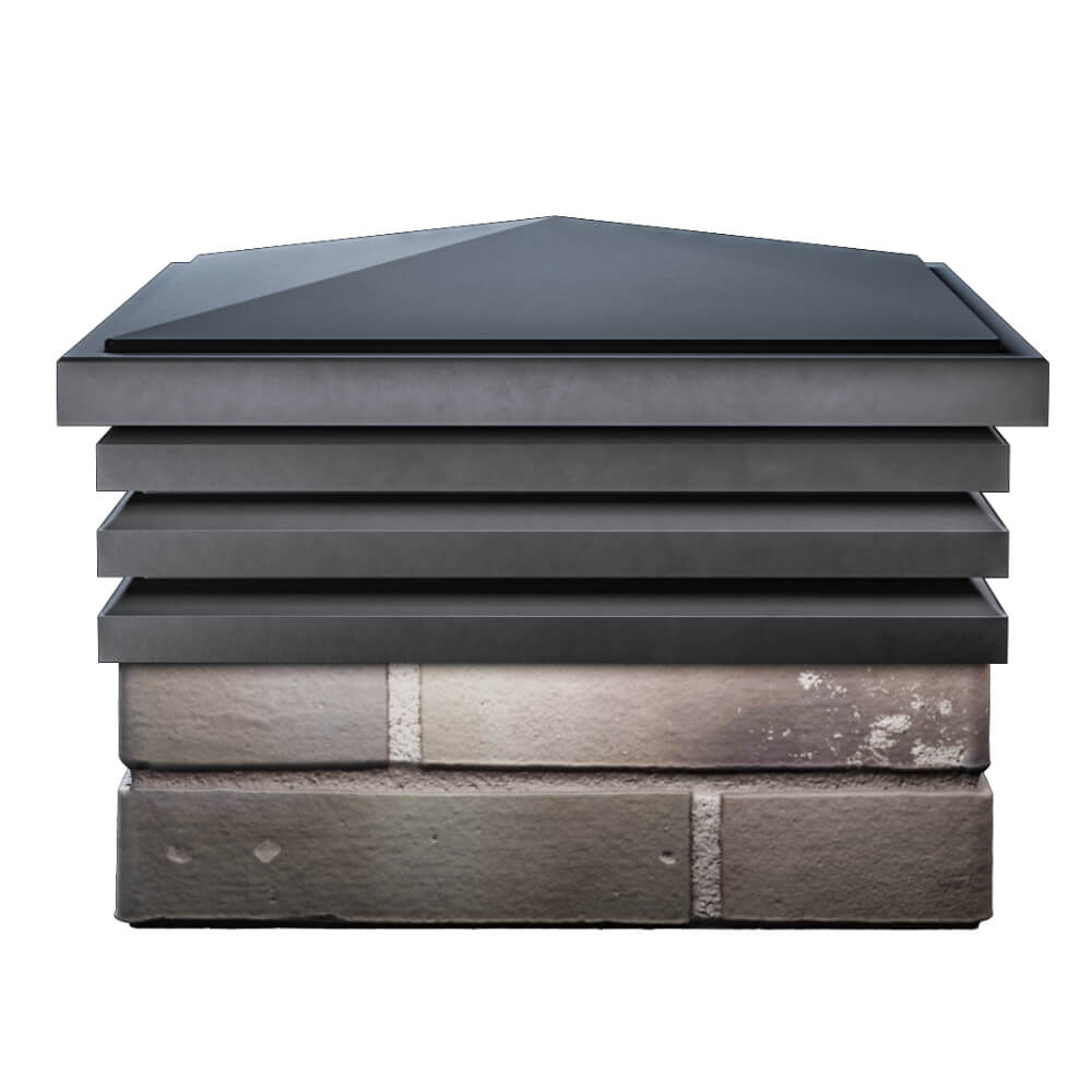 Колпак Zking Бона ХайТек Серый на столб 1.5х1.5 кирпича (385х385мм) Клин фото