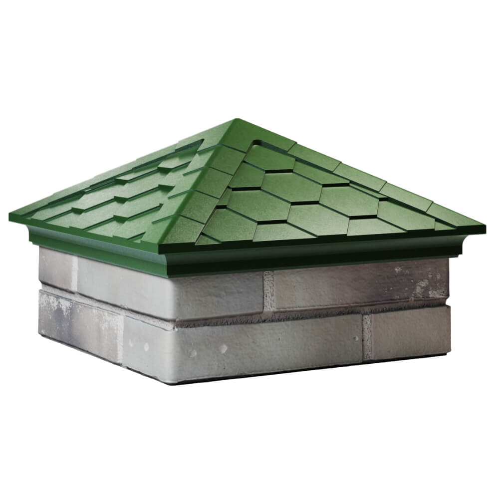 Колпак Zking Эверест Зеленый на столб 1.5х1.5 кирпича (390х390мм) в Клину фото